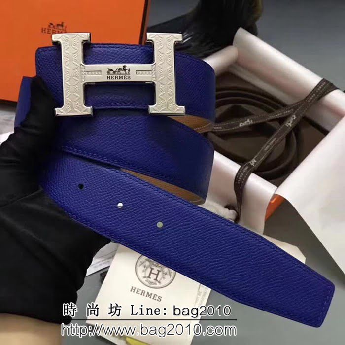 愛馬仕HERMES 純手工雙面手掌紋 精品高端男士皮帶 HHG1280